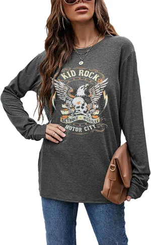 Womens T Shirts Country Music Shirt Rock Nasaville Concert Band Retro Tee Summer Short Sleeve Graphic Tops