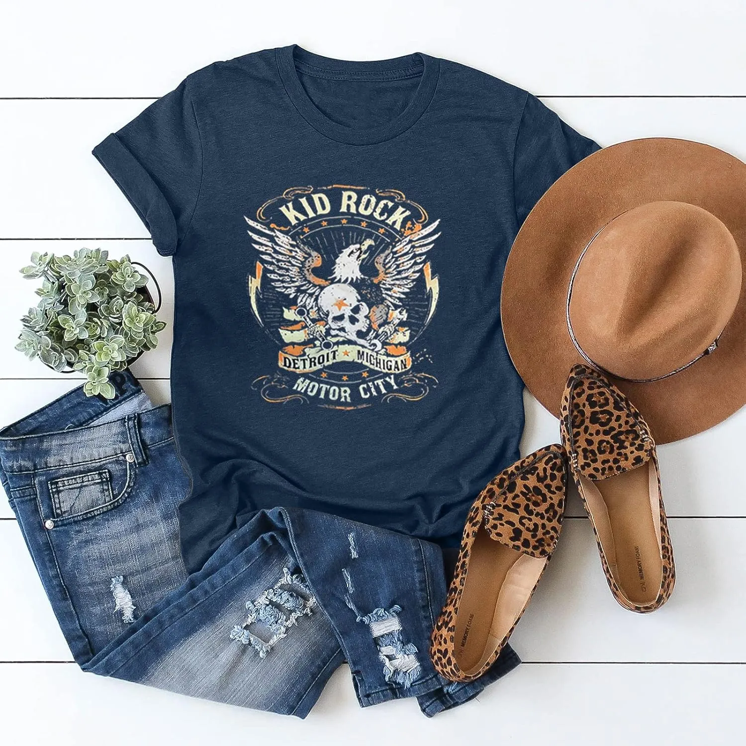 Womens T Shirts Country Music Shirt Rock Nasaville Concert Band Retro Tee Summer Short Sleeve Graphic Tops