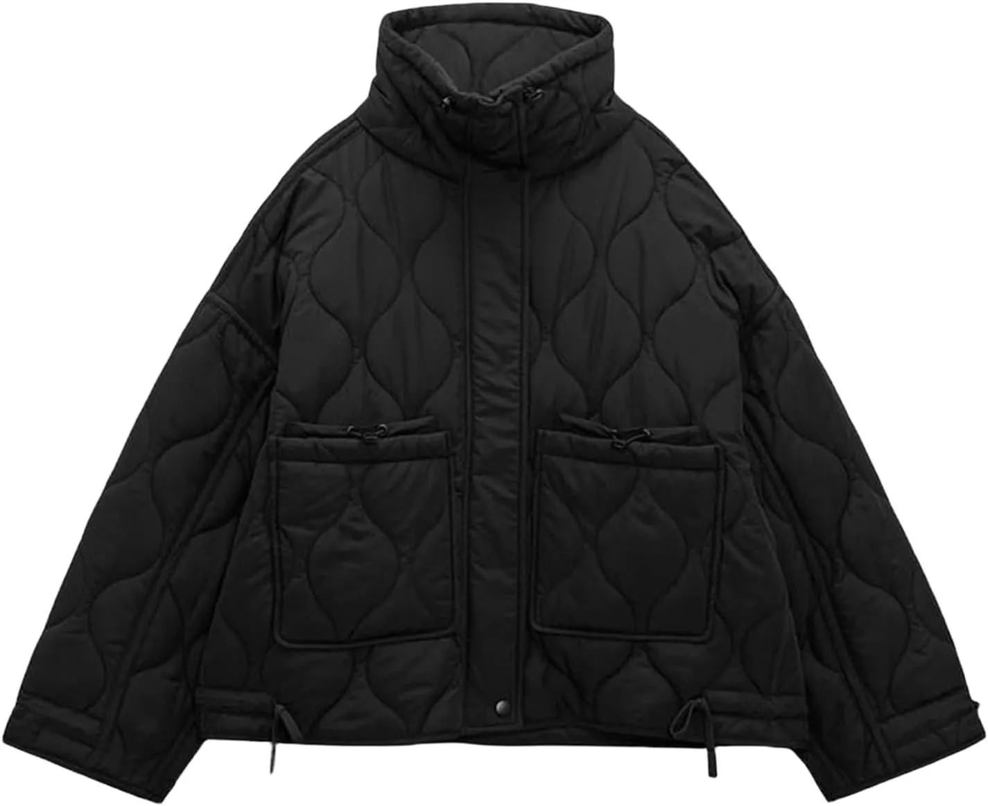 Womens Thickened Puffer Down Jacket Stand Collar Diamond Quilted Padded Coat Lightweight Warm Jackets with Pockets