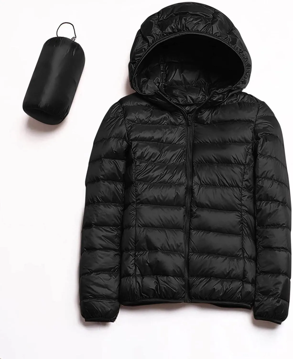 Women's Ultra Light Weight Packable Down Jacket with Hoodie Puffer Jacket Hooded Light Packable Coat