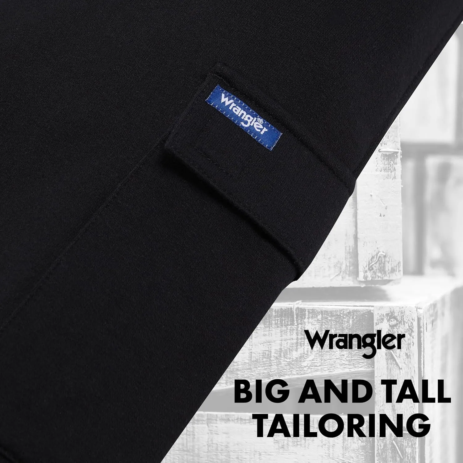 Wrangler Cargo Shorts for Men Big and Tall, Fleece Heavyweight Mens Sweat Shorts