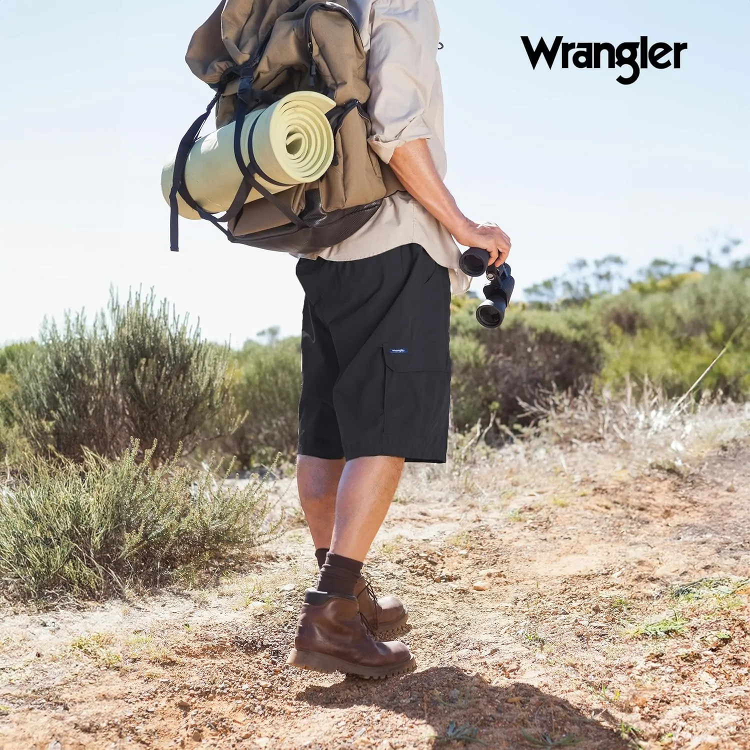 Wrangler Cargo Shorts for Men Big and Tall, Fleece Heavyweight Mens Sweat Shorts