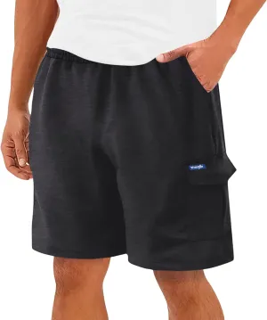 Wrangler Cargo Shorts for Men Big and Tall, Fleece Heavyweight Mens Sweat Shorts