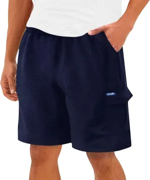 Wrangler Cargo Shorts for Men Big and Tall, Fleece Heavyweight Mens Sweat Shorts