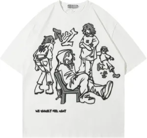 Y2k Vintage Tees for Men,90s Oversized T Shirts Y2k Tops Vintage Unisex Graphic Tees Streetwear