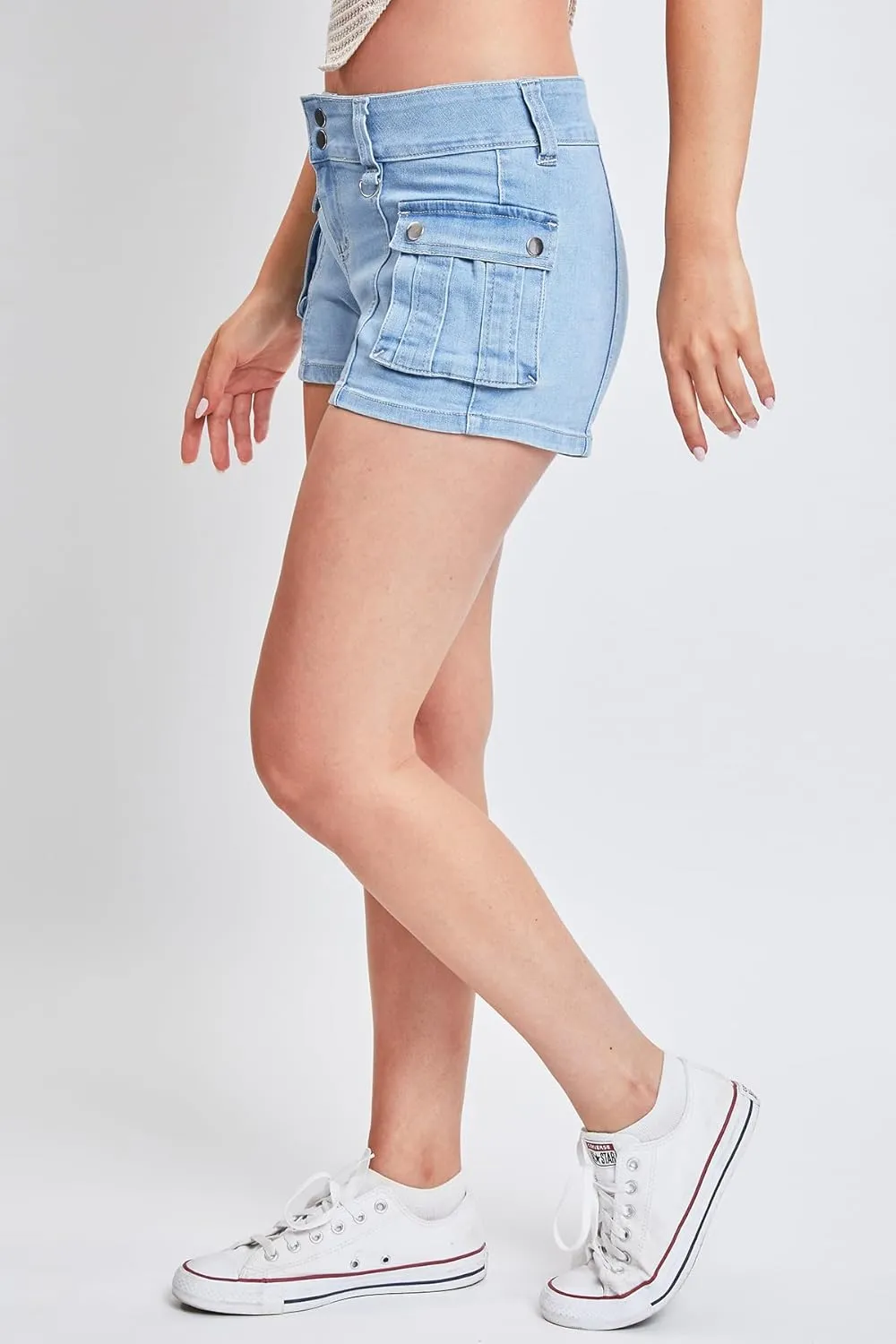 YMI Women’s Low Rise Denim Cargo Shorts