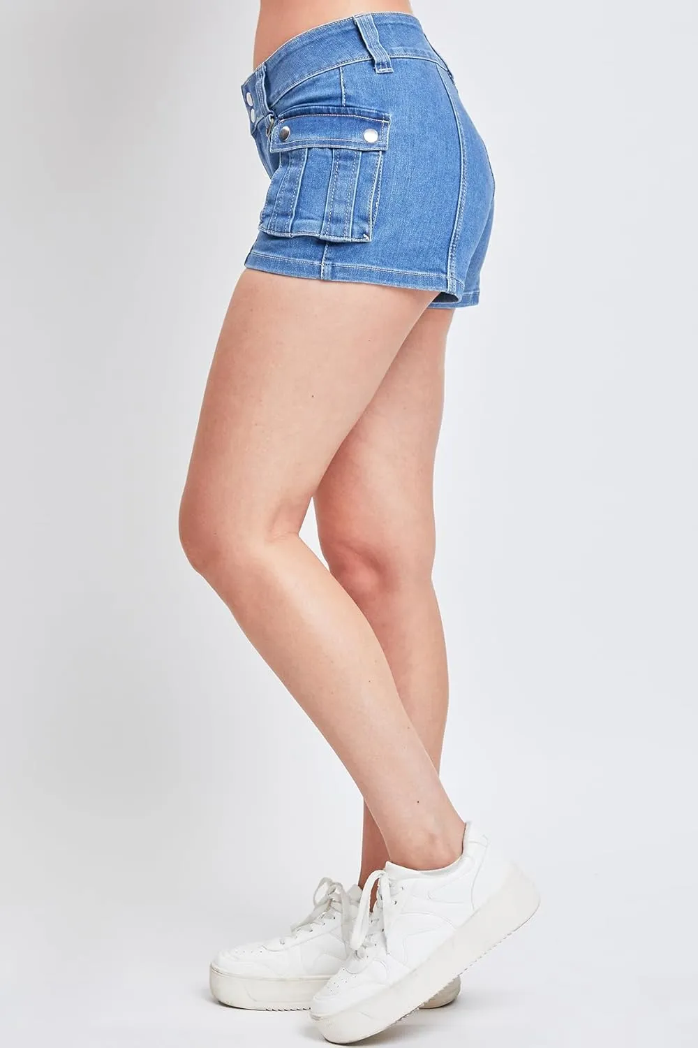 YMI Women’s Low Rise Denim Cargo Shorts