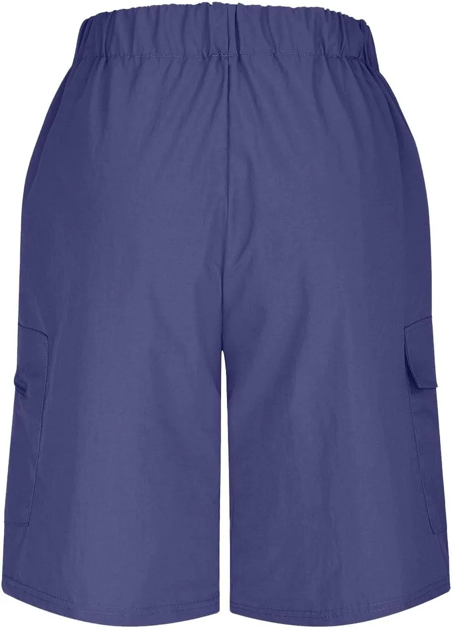 Ymosrh Mens Cargo Shorts Casual Outdoor Hiking Short Pants Elastic Waist Breathable Camping Fishing Shorts, S-4XL