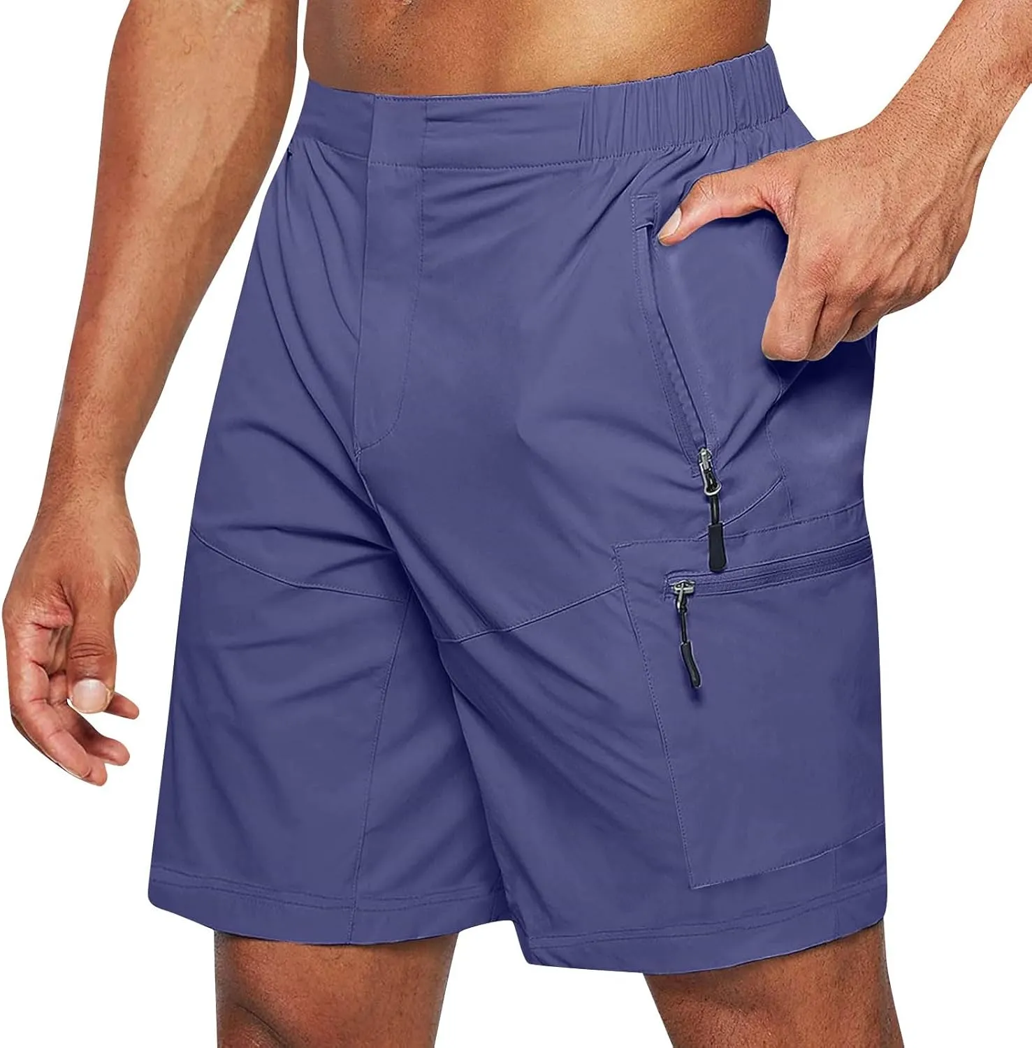 Ymosrh Mens Cargo Shorts Casual Outdoor Hiking Short Pants Elastic Waist Breathable Camping Fishing Shorts, S-4XL