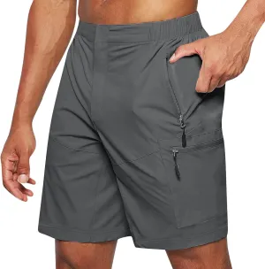 Ymosrh Mens Cargo Shorts Casual Outdoor Hiking Short Pants Elastic Waist Breathable Camping Fishing Shorts, S-4XL