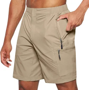 Ymosrh Mens Cargo Shorts Casual Outdoor Hiking Short Pants Elastic Waist Breathable Camping Fishing Shorts, S-4XL