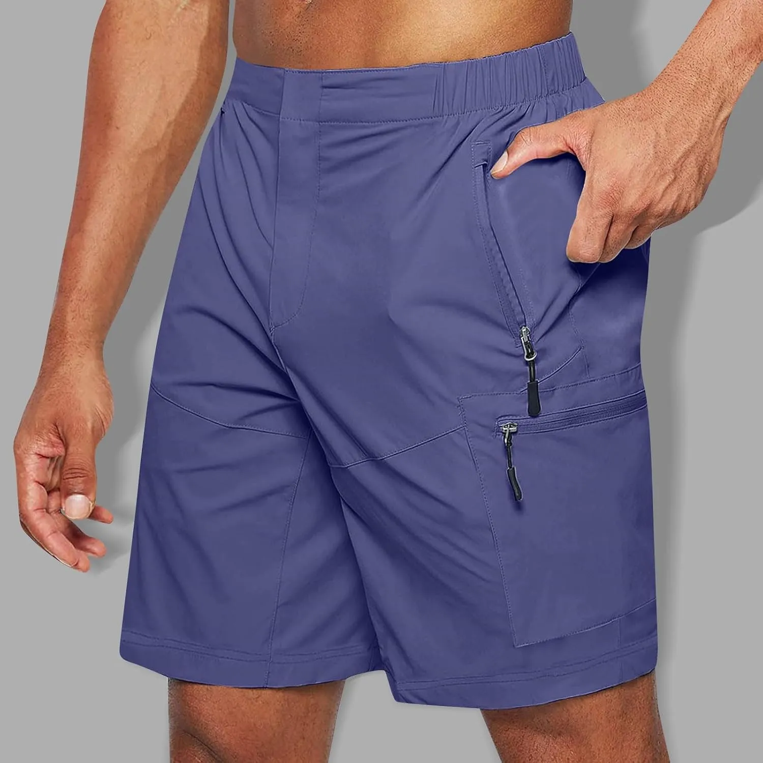Ymosrh Mens Cargo Shorts Casual Outdoor Hiking Short Pants Elastic Waist Breathable Camping Fishing Shorts, S-4XL