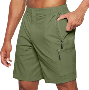 Ymosrh Mens Cargo Shorts Casual Outdoor Hiking Short Pants Elastic Waist Breathable Camping Fishing Shorts, S-4XL