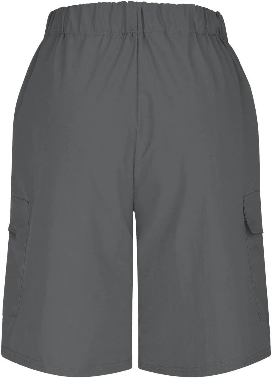 Ymosrh Mens Cargo Shorts Casual Outdoor Hiking Short Pants Elastic Waist Breathable Camping Fishing Shorts, S-4XL