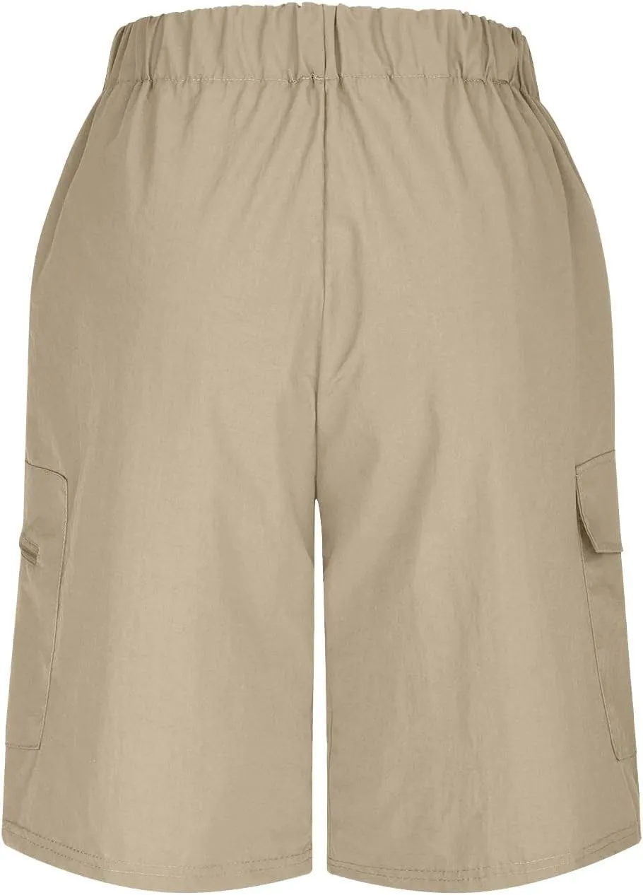 Ymosrh Mens Cargo Shorts Casual Outdoor Hiking Short Pants Elastic Waist Breathable Camping Fishing Shorts, S-4XL