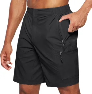 Ymosrh Mens Cargo Shorts Casual Outdoor Hiking Short Pants Elastic Waist Breathable Camping Fishing Shorts, S-4XL