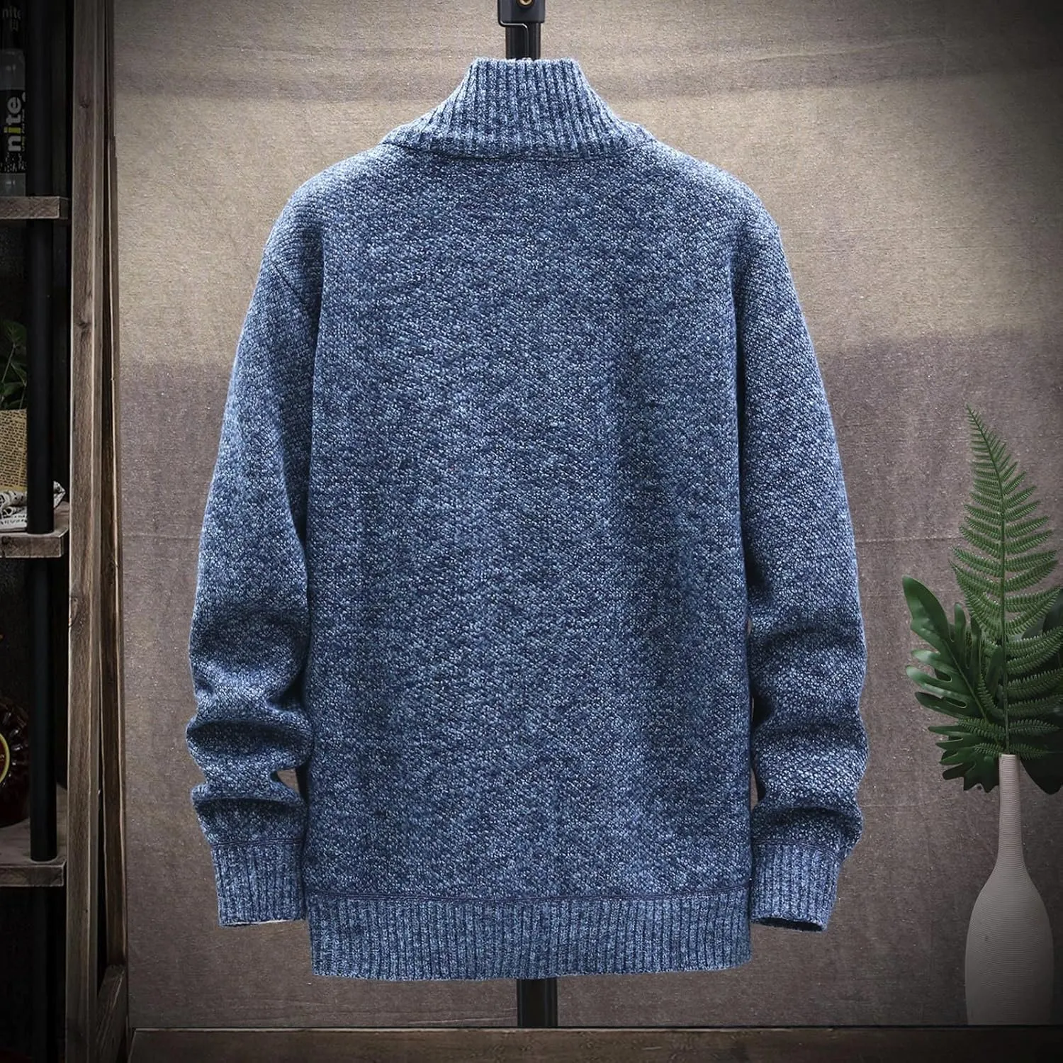 Ymosrh Mens Jackets and Winter Men's Fashion Loose Cardigan Warm Lapel Hooded Jacket Sweater Lightweight Rain Jacket